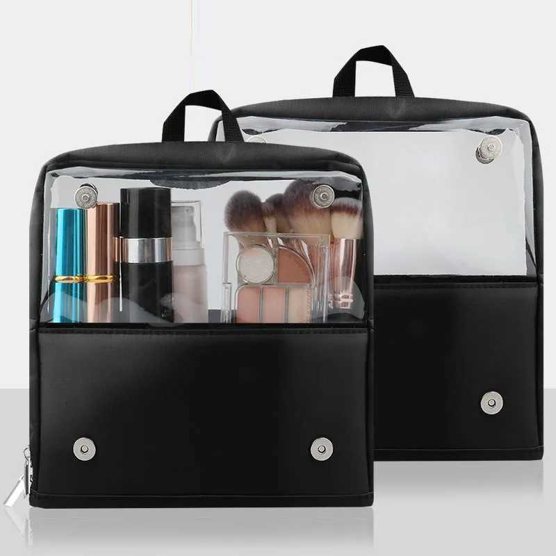 Standup Makeup Brushes Storage Bag Foldable Clear Makeup Brush Tools Organizer Large Capacity Cosmetic Tools Bag with DividersXJ250910