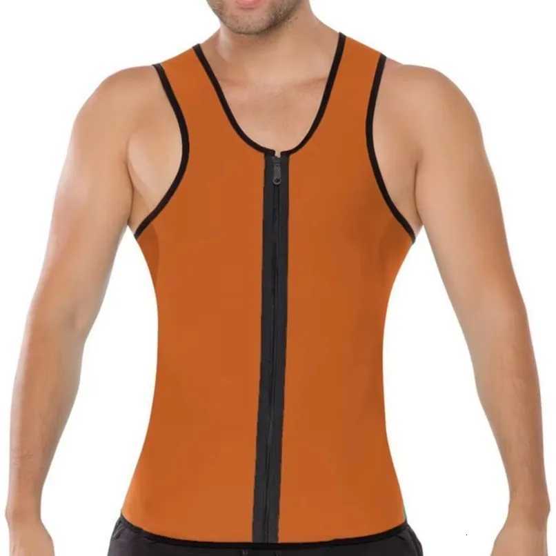 Slimming Men Flat Belly Sheath Sauna Tank Top Vest Sweat Fat Burning Body Shaper Weight Loss Tummy Control Waist Shirt W250910