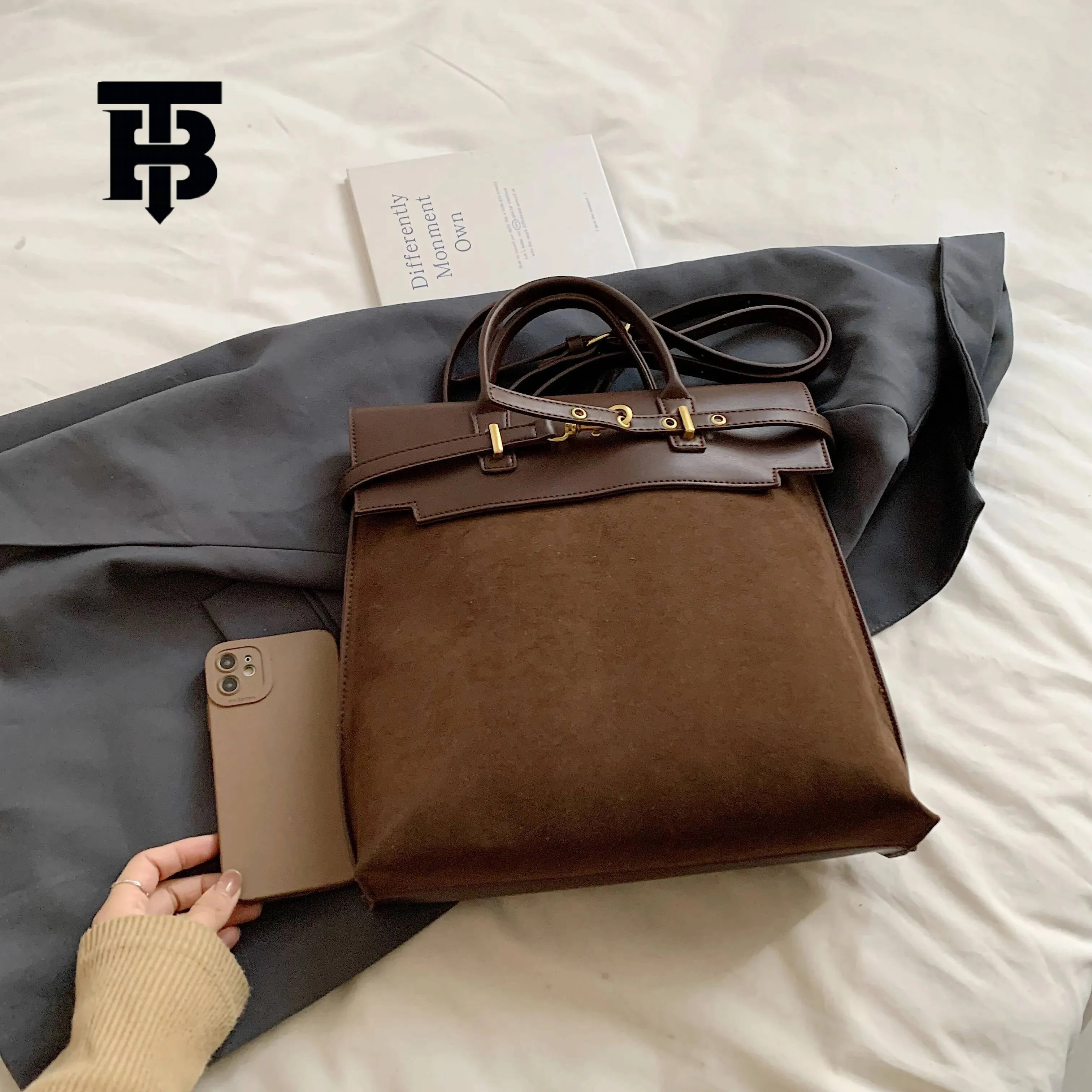 TB BHULAMTE2025 Women's Casual Large-capacity Luxury Designer Shoulder Retro Casual Handbag Travel Backpack Xiaofang New Style Simple And Elegant