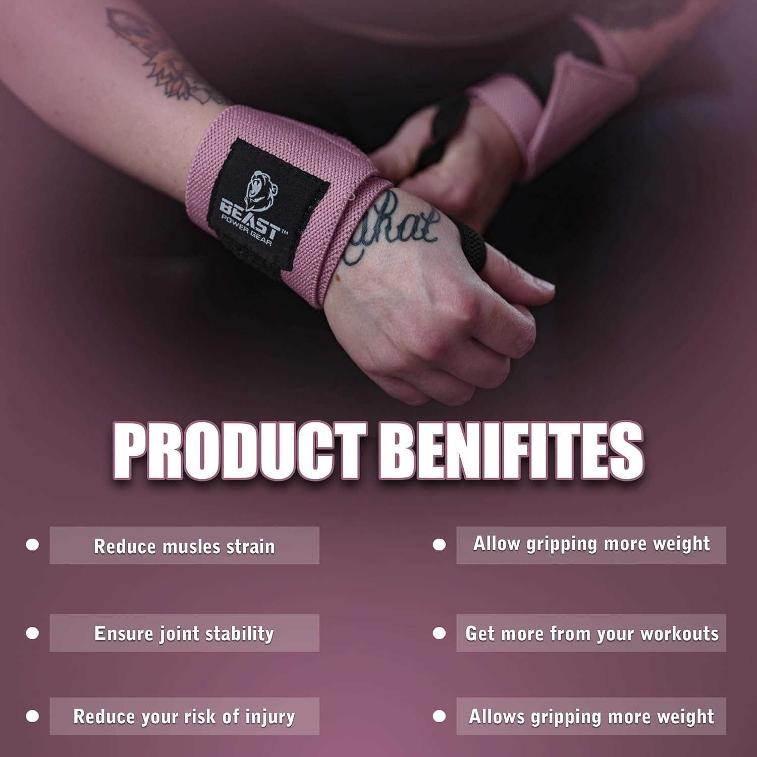 Support Stability Gym Wrist Wraps for Weightlifting 14 Premium Quality Hand Wraps with Thumb Loop Weight Lifting Wrist Wraps for Pain Support W250910