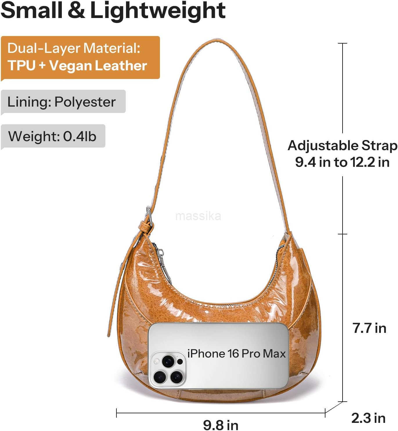 Small Shoulder Bag TPU Leather Y2K Purse for Women M250910