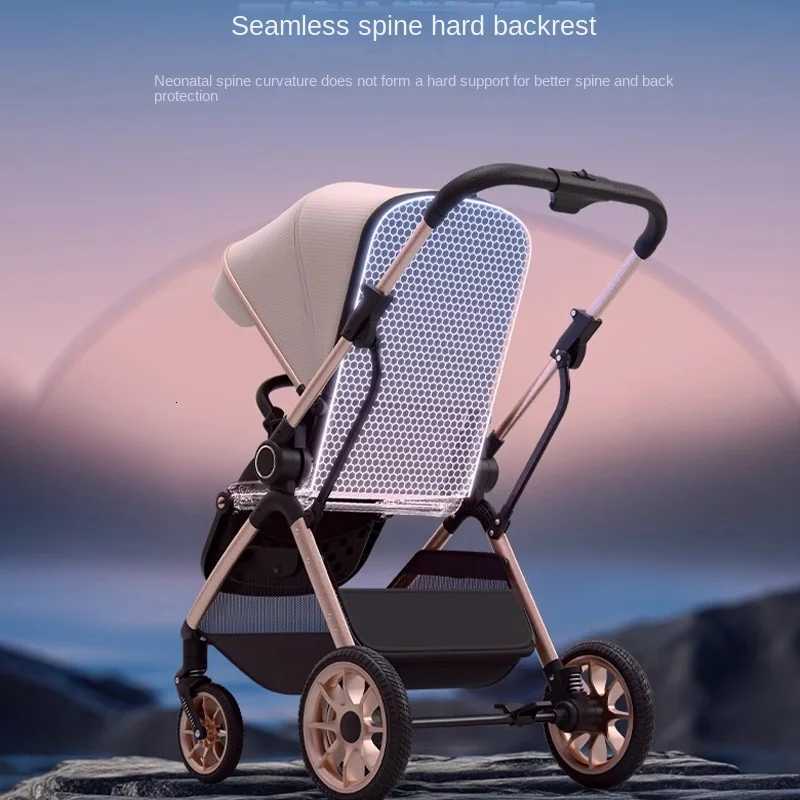 Baby Stroller Can Sit or Lie Down High Landscape Lightweight Carrying Boarding Foldable Twoway Threespeed Adjustable Stroller W250910