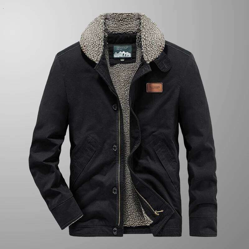 Winter Men's New Lamb Wool Jacket Retro Casual Tooling Clothes Windproof Cashmere Warm Padded Daily Fashion Coat