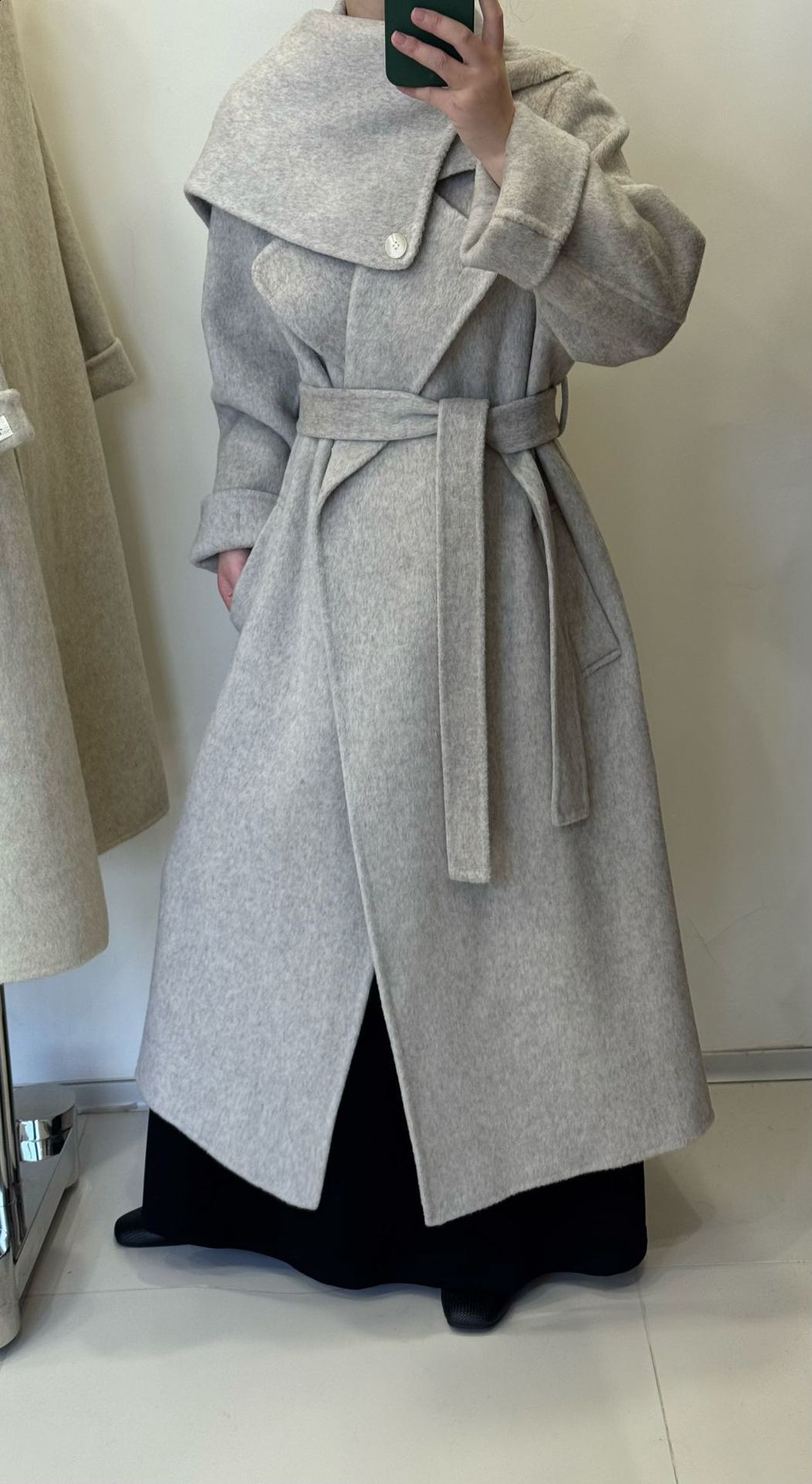 Eshin Autumn And Winter Shawl Scarf Collar Double-breasted Solid Color Womens Double-sided Woolen Belt Coats TH5394 240927