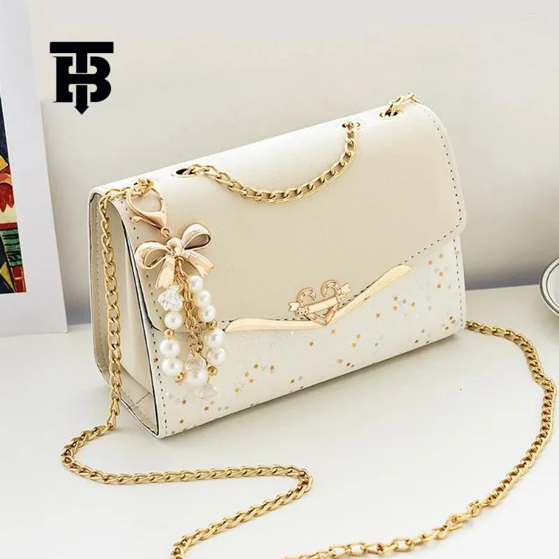 TB BHULAMTE Luxury Designer Versatile Shoulder Bag, Fashionable Ladies' Small Luxury Bag Square Crossbody Bag Girls' Cross Tassel Pendant Si