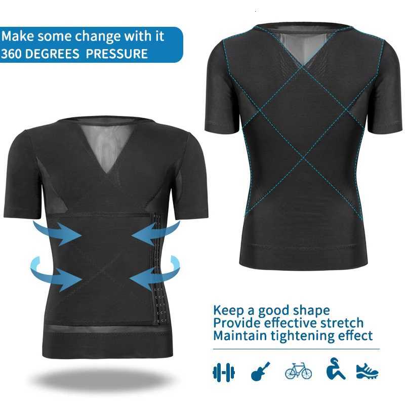 Mens Body Shaper Compression Shirts Abdomen Shapewear Tummy Slimming Sheath Gynecomastia Reducing Corset Waist Slim Tops W250910