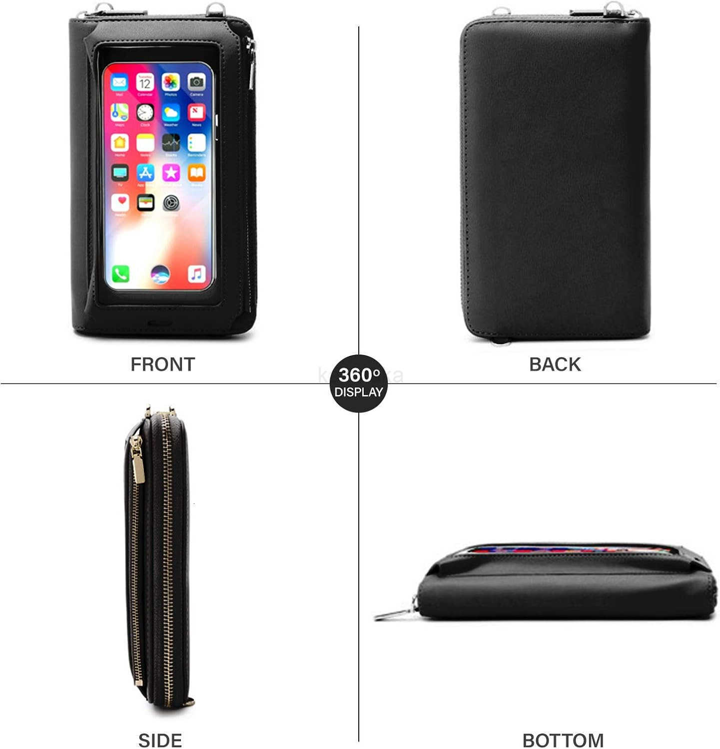 Women Touch Screen Purse Small Crossbody Phone Bag RFID Protection Wristlet Cell Phone Wallet Z250910