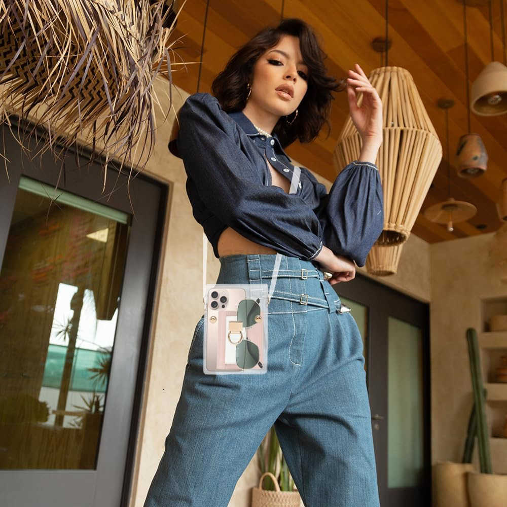 Clear Crossbody Purse Bag Womens Transparent PVC Shoulder Purse with Cell Phone Holder Stadium Approved Waterproof Modern Style Z250910