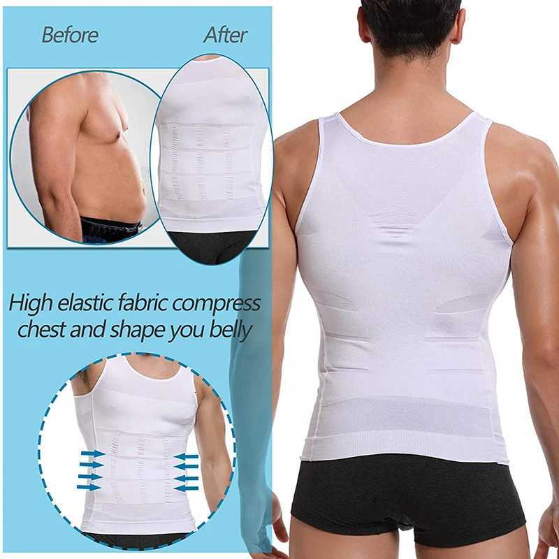 Mens Slimming Body Shaper Vest Shirt Abs Abdomen Slim Gym Workout Tummy Control Compression Tank Top Sleeveless Shapewear W250910