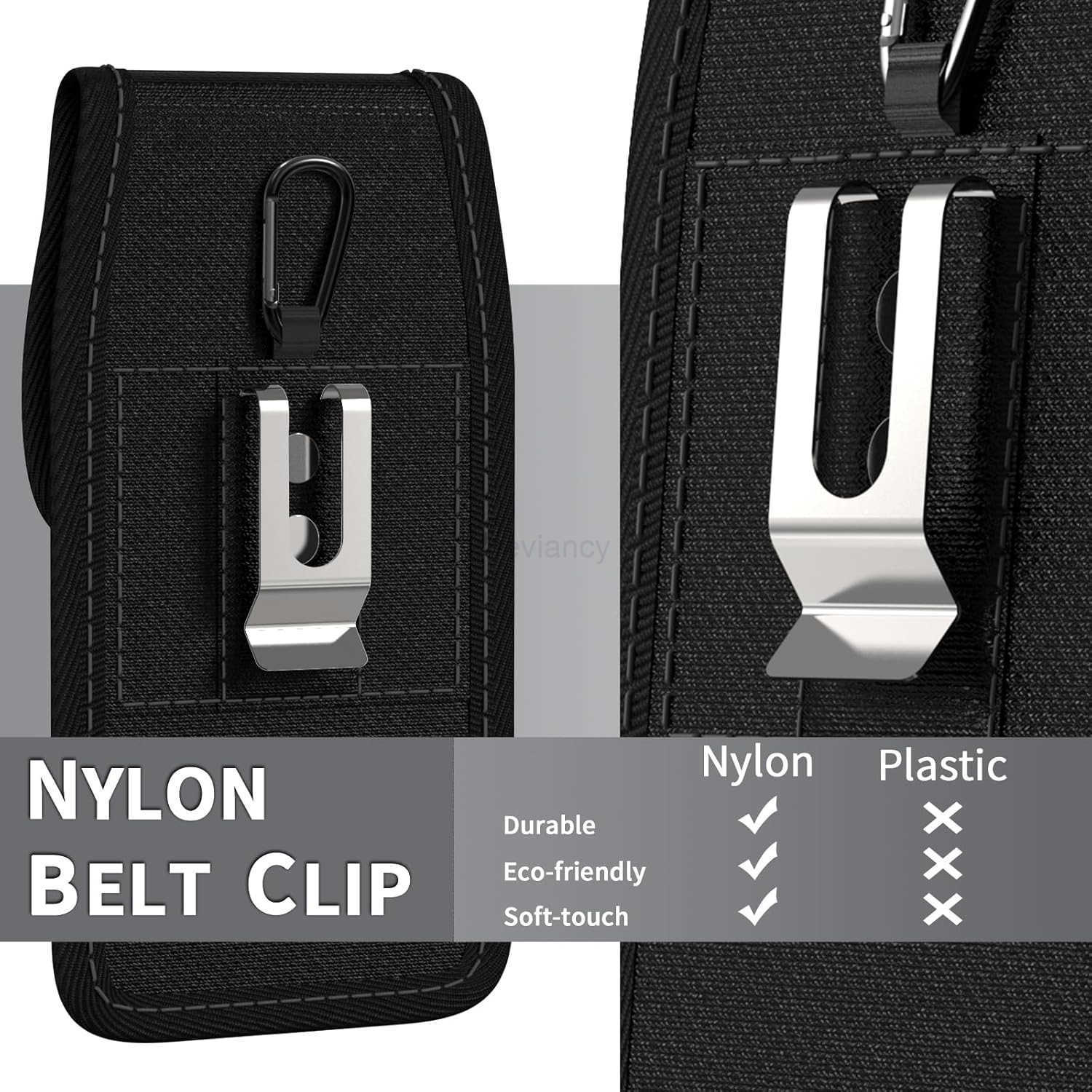 Holster for Google Pixel 10 9 Pro 8a 8 7a 6a 5 4 Cell Phone Case Belt Clip Carabiner Card ID Holder Vertical Carrying Heavy Duty Nylon CellPhone Holde