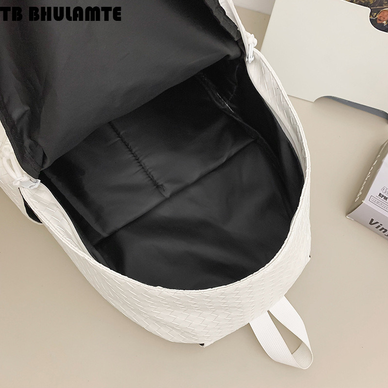 Luxury Bag Free Shipping Designer Bag Men's New Versatile Backpack For Students, Casual Laptop Backpack, Woven PU Leather, Trendy And High-end Tr