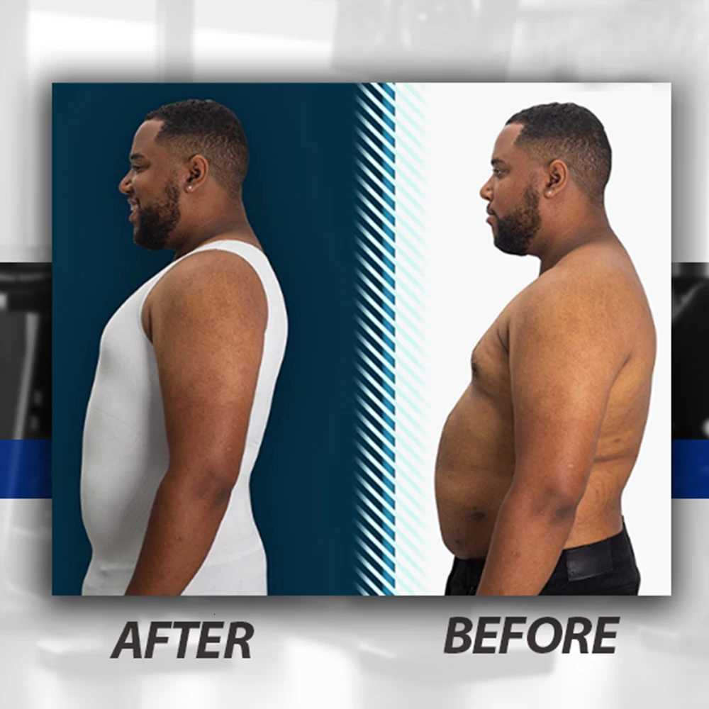 Men Body Shaper Slimming Compression Vest Undershirt Seamless Waist Tank Top Belly Control Workout Weight Loss Shapewear W250910