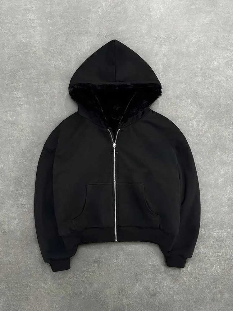 Unisex hoodie hooded sweatshirt with leopard print lining pocket loose cardigan zipper sweatshirt strtwear style X250910