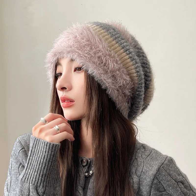 Autumn and winter fashion wens ear protection pi cold windproof and warm s knitted plush winter HatH275 G250910