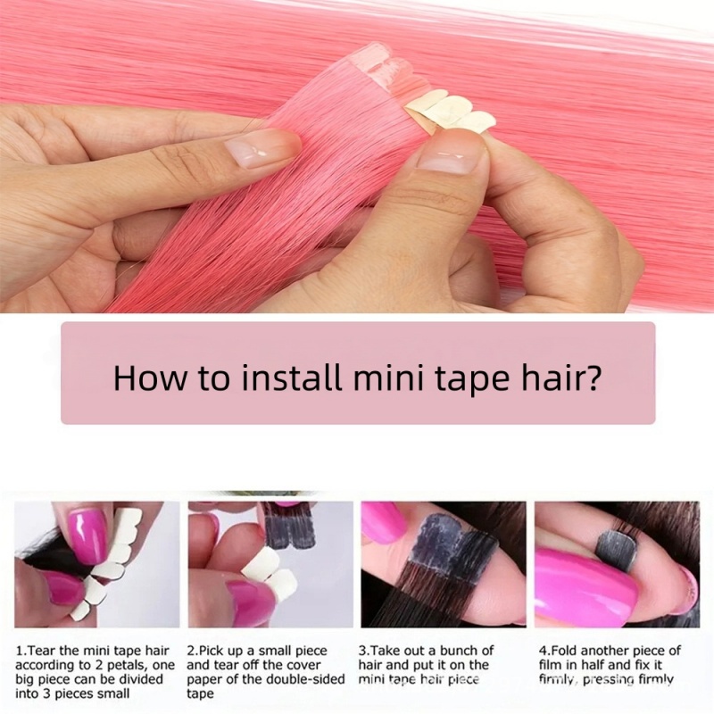 Chemical fiber film hair extension Color long straight hair