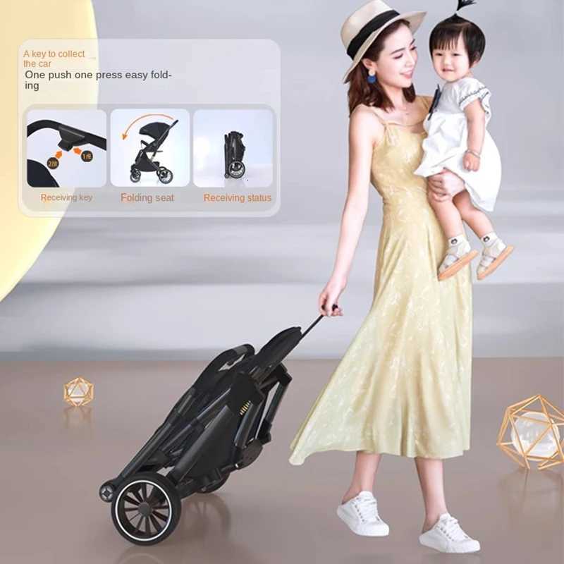 Portable Baby Stroller High Landscape Can Sit and Lie in both Directions to Promote the Baby stroller Onehanded Folding W250910