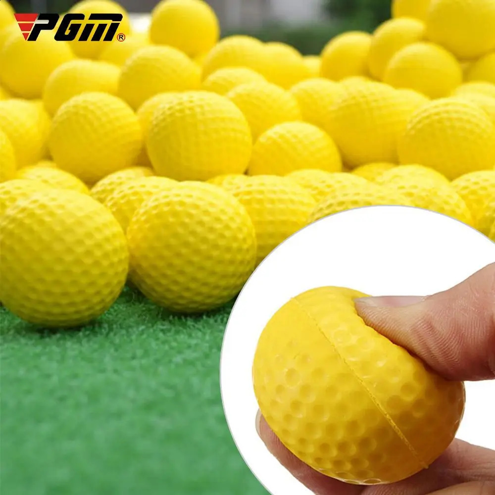 10Pcs Yellow PU Foam Golf Balls Sponge Elastic Indoor Outdoor Practice Training 250909