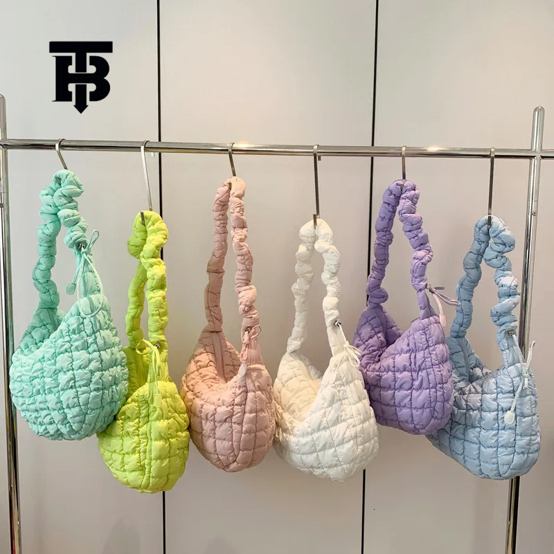 TB BHULAMTE2025 Quilted Soft Cushion Crossbody Bag Women's Luxury Designer Bag Pleated Bubble Cloud Shoulder Bag Large Handbag Bucket Pleated Han