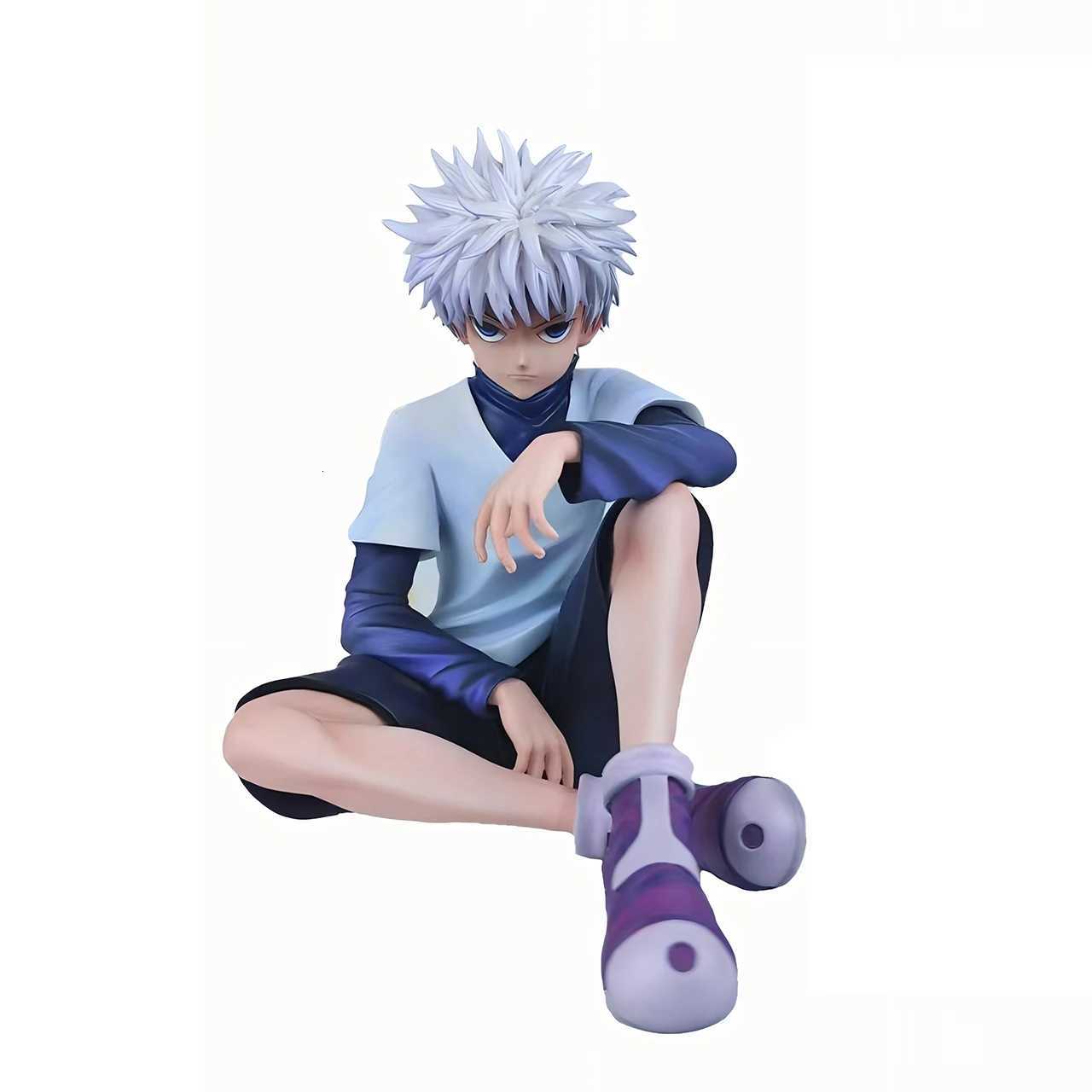 12cm HXH anime figures Killua Zoldyck GON FREECSS Sitting action figures PVC model toy Adult collection statues children GiftsXJ250910