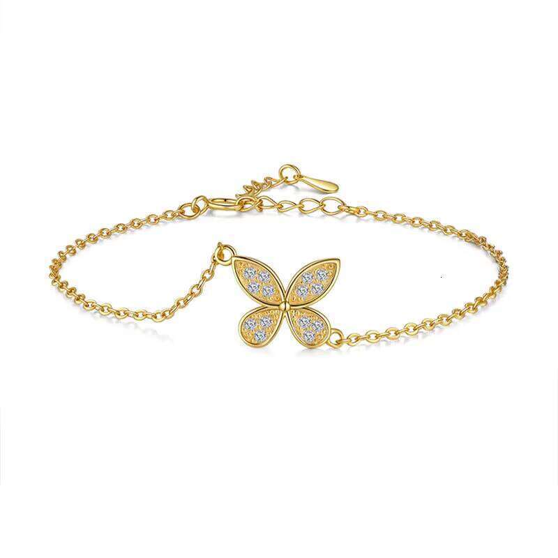 Fashion Butterfly Jewelry Gifts for Women D Color Moissanite S Sterling Sier Adjustable Bracelet
