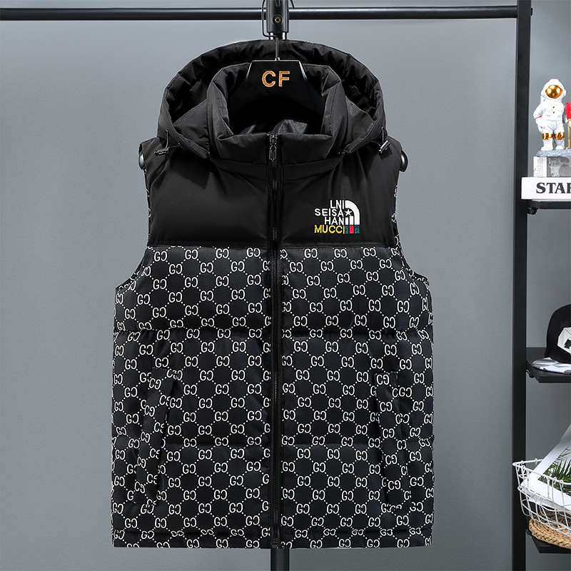 Free shipping designer Mens Vests hot sales classic light luxury autumn and winter new item trend sleeveless warm vest for outer wear hooded camisole 