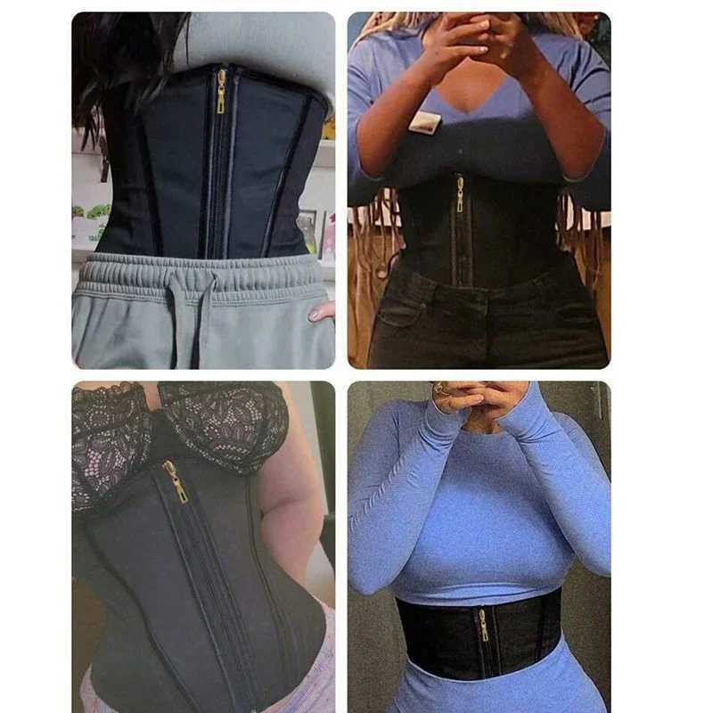 Women Latex Waist Shapewear 13 Bones Corset with Zipper and 3Row Hook Tummy Control Body Shaper Slimming Cincher Belt W250910