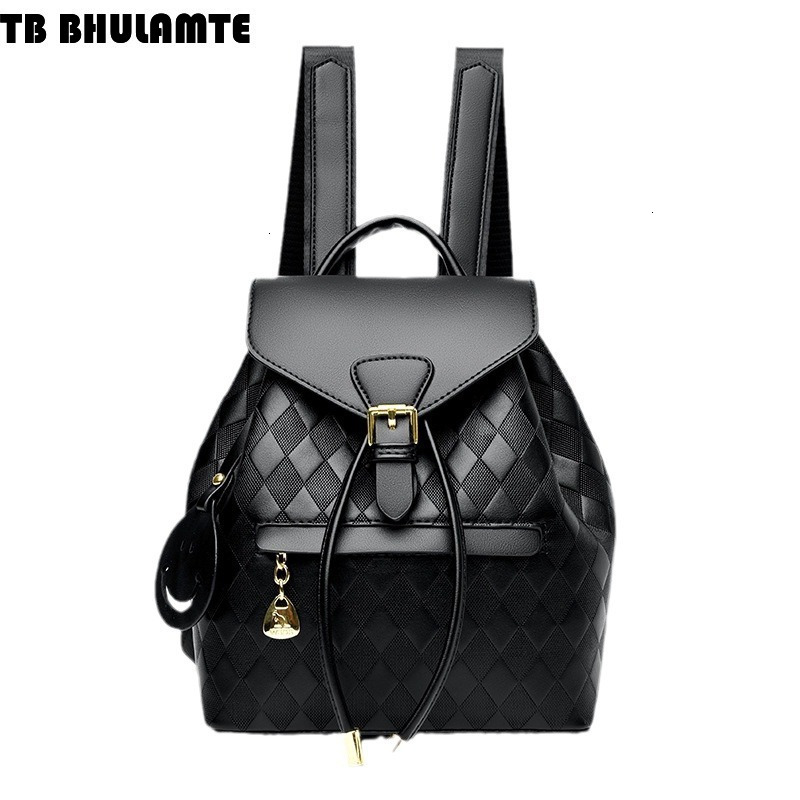 Free Shipping Designer Bag Luxury Bag Backpack For Women 2025 New PU Retro Color-block Women's Shoulder Bag Soft Leather Fashion Bag College Stud