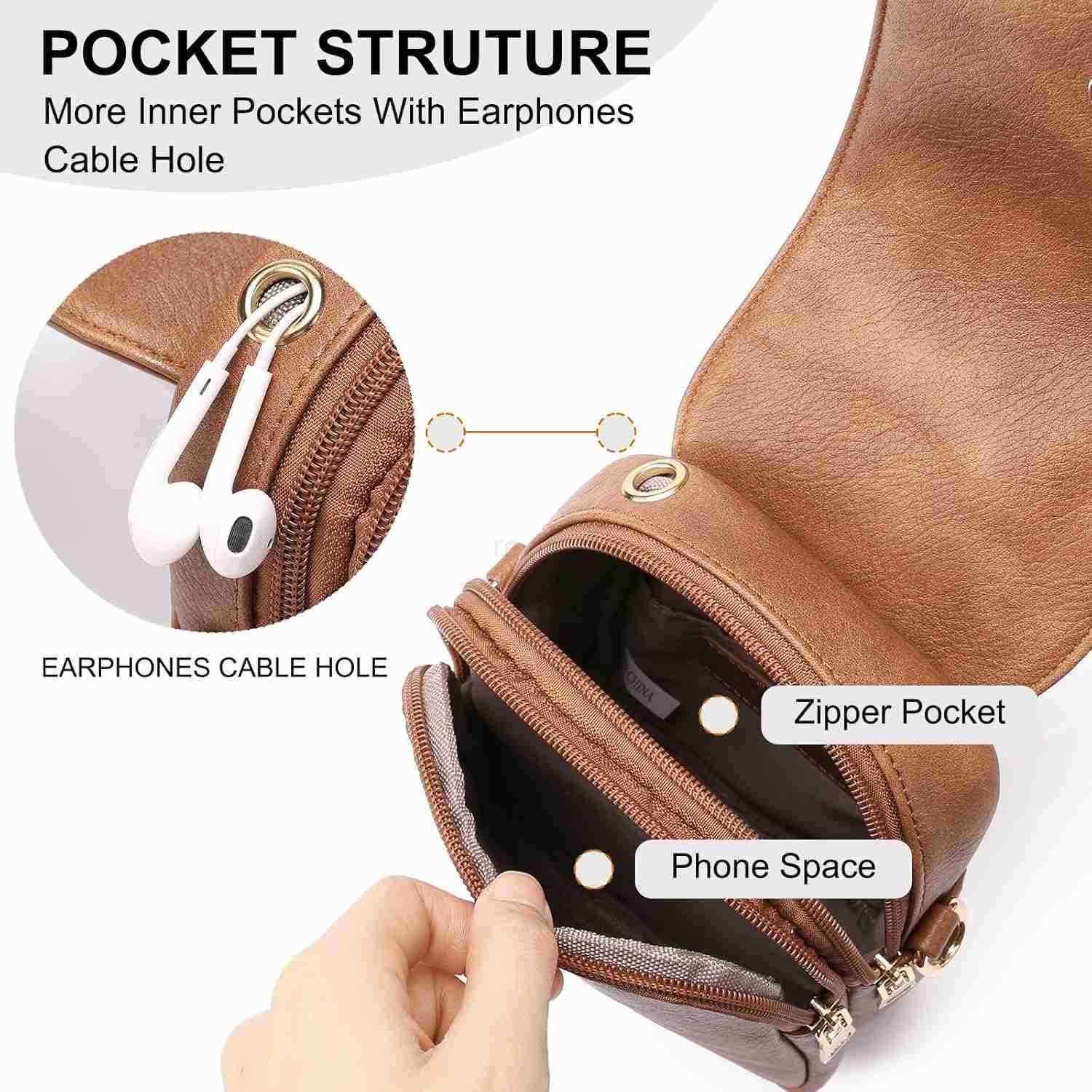 Small Crossbody Bags for Women Leather Cell Phone Purse Bag Wallet with RFID Blocking SlotsW250909