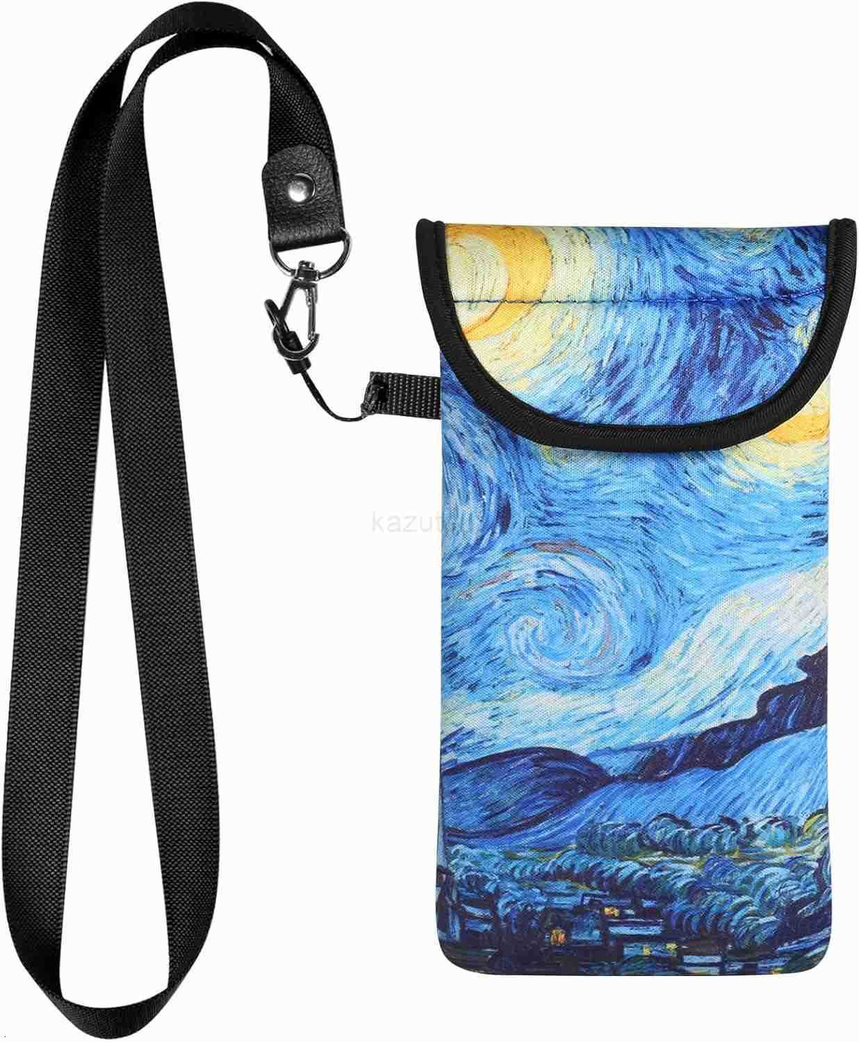 Cell Phone Pouch Neoprene Phone Sleeve w Belt Clip Loop Neck Lanyard Strap Compatible for iPhone 16 Pro Max S25 Ultra S25 S24 FE A16 A35 A55 Oneplus 1