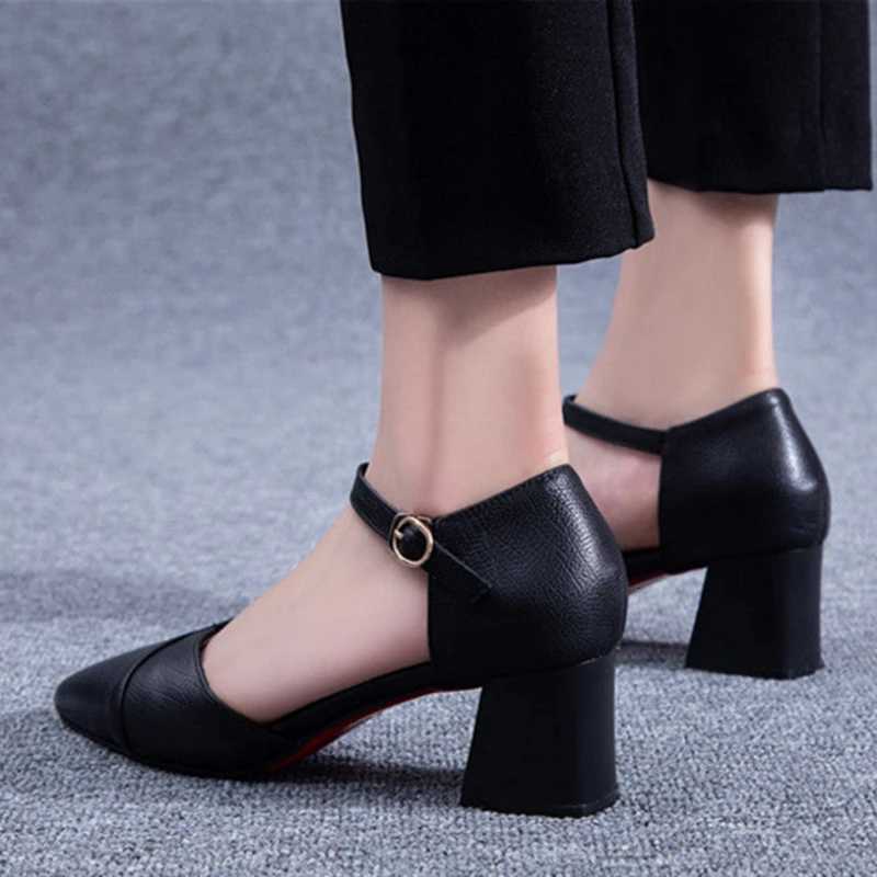 Cresfimix zapato tacon alto women fashion green pu leather high heel shoes ladies casual sweet buckle strap office heels a5983 W250910