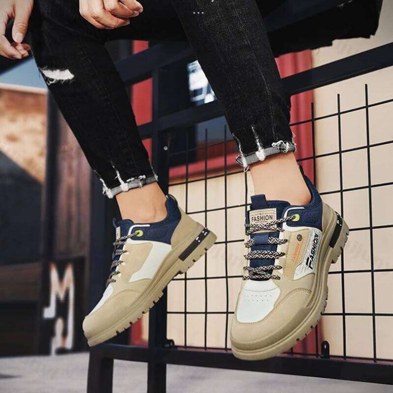 Men's Work Shoes 2025 New Autumn Waterproof Non Slip Height Increase Casual Shoes Comfortable Fashion Vintage Outdoor Sneakers