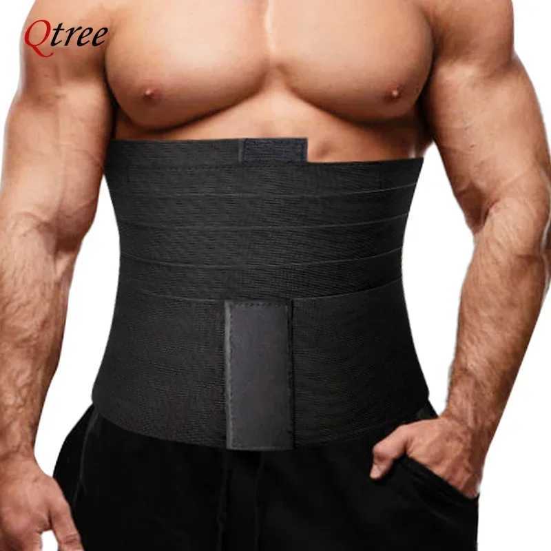 Men Body Shaper Snatch Me Up Bandage Wrap Waist Corset Trimmer Belt Compression Bands Weight Loss Slimming Shapewear W250910