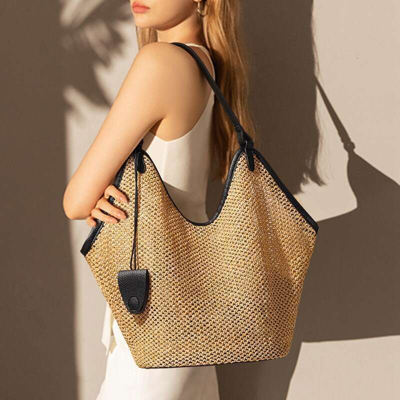 Luxury bag Woven New Women s Summer Single Shoulder Handbag Large Capacity Beach Vacation Tote Bag