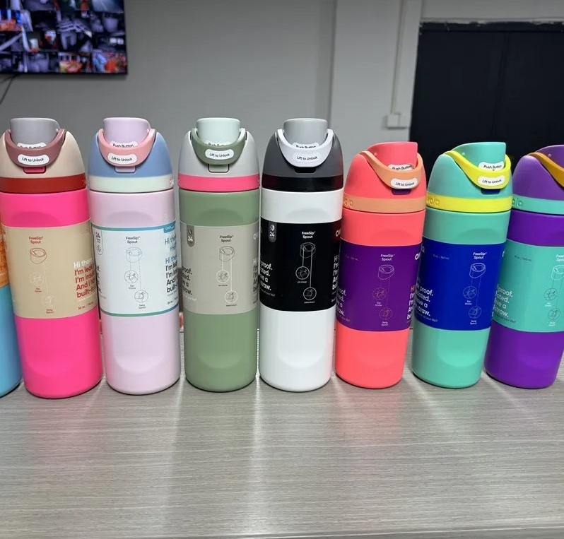 New 24oz 32oz Insulated Stainless Steel Water Bottles with Flip Straw Space Pot Outdoor Vacuum Sports Travel Car Mugs Upright BPA-Free Cold Coffee Cups Wholesale 0910