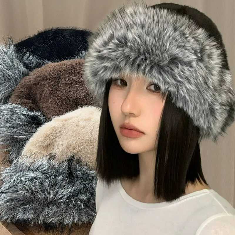 Mongolian Hat Winter Plush Faux Fur Ear Fl Hat Plush Warm Thermal Ear Protection for Women Men Cold Weather Winter Couple CsXJ250910