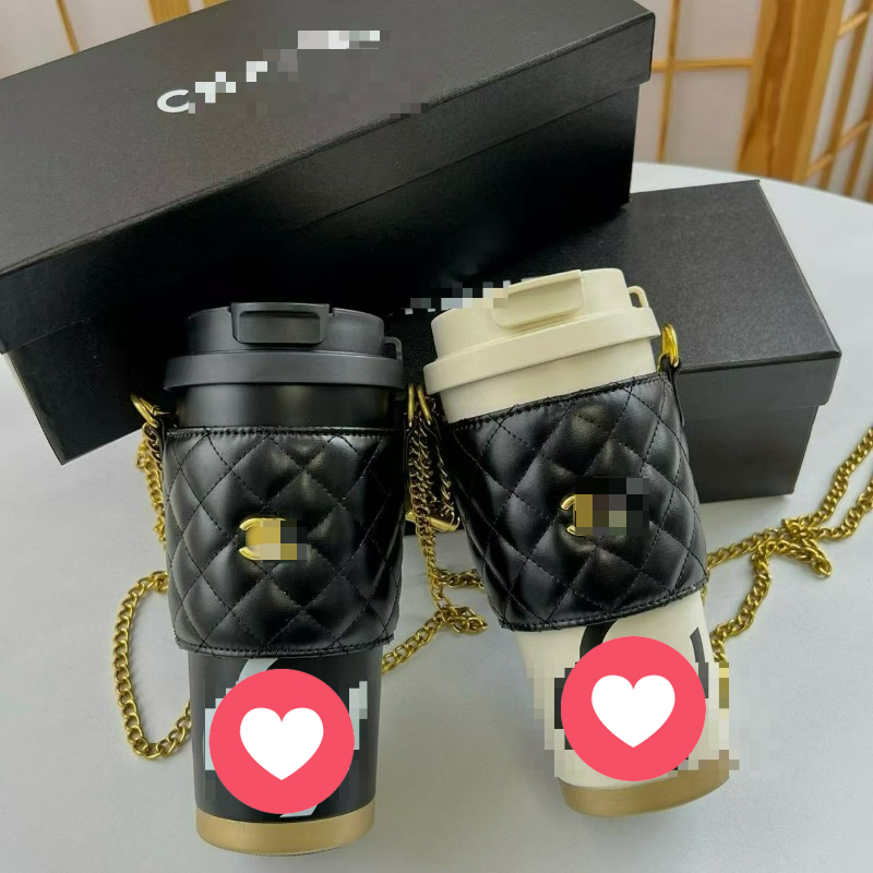 New Xiaoxiang Stainless Steel Black and White Insulated Detachable Portable Shoulder Strap Double Drinking Cup