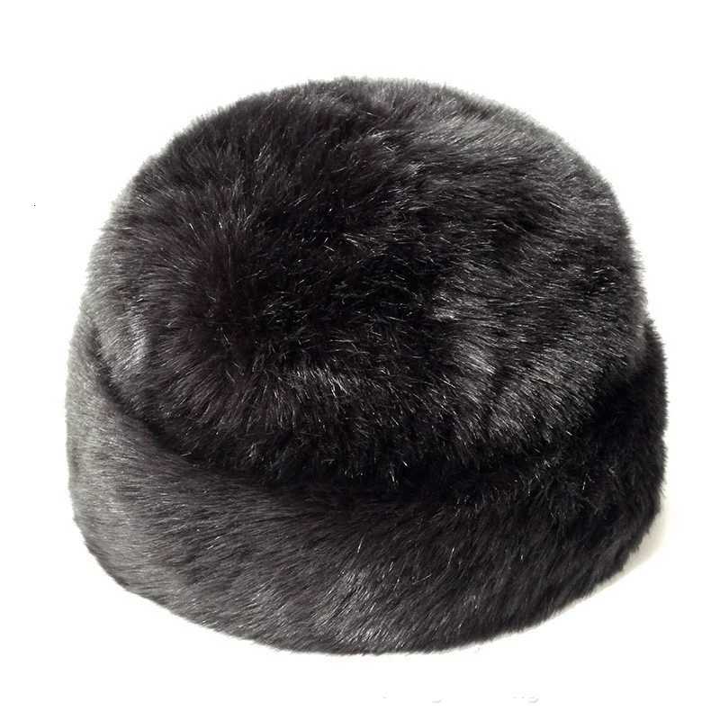 Men Faux Mink Fur Russian Cossack Hat Ushanka Winter Warm Black HatXJ250910