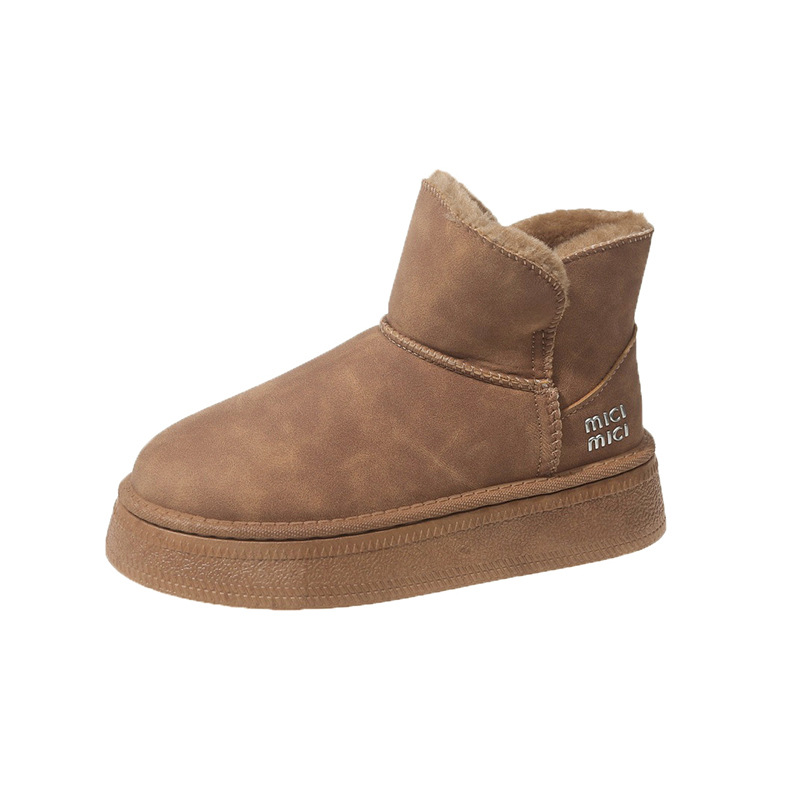 Free shipping Designer Boots Snow boots for women fashionable autumn winter new item round toe thick sole with plush outer cotton shoes black brown