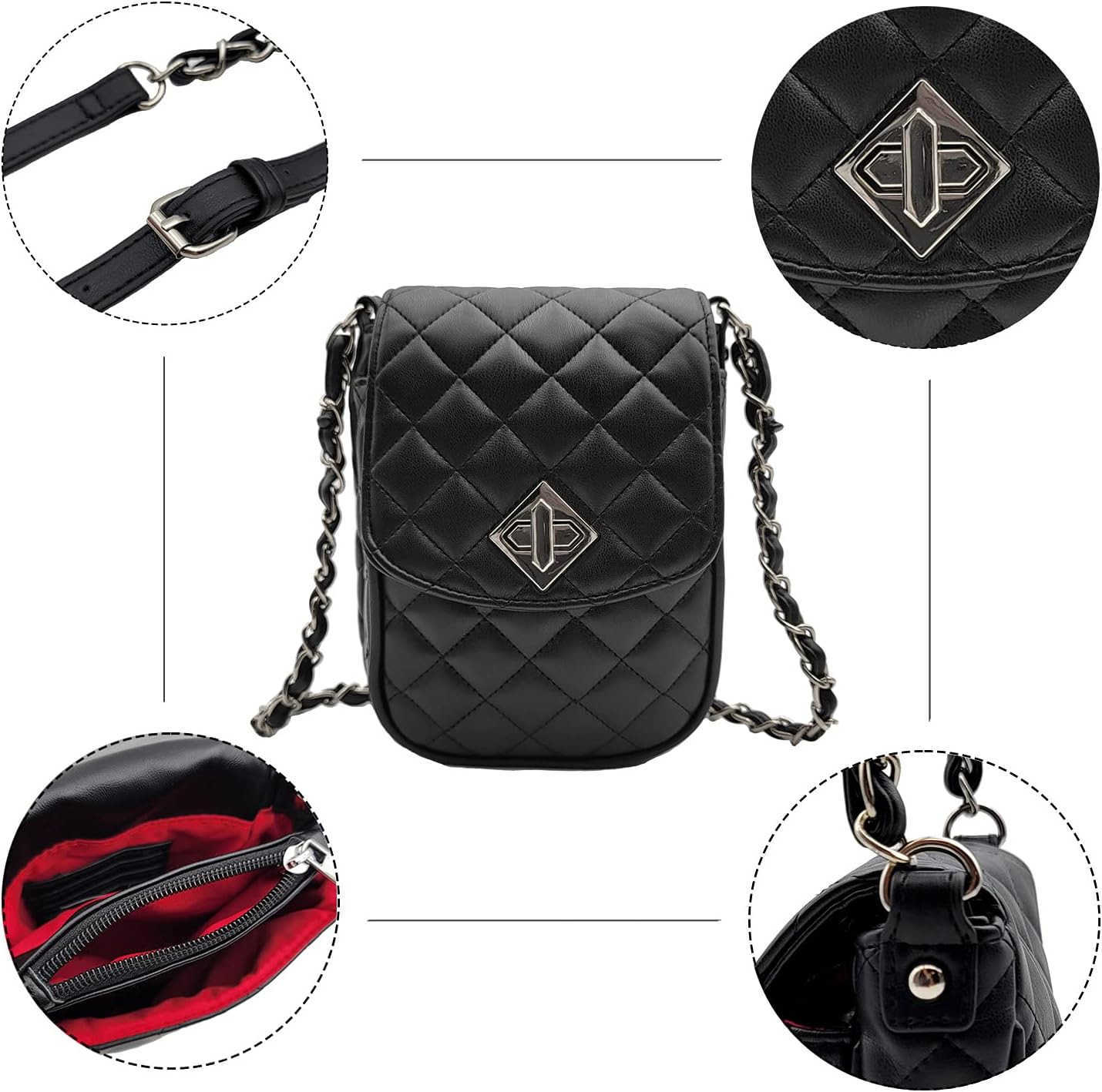 Phone Crossbody Bags for Women Small Vegan Leather Mini Shoulder Wallet Card Quilted Purse Z250910