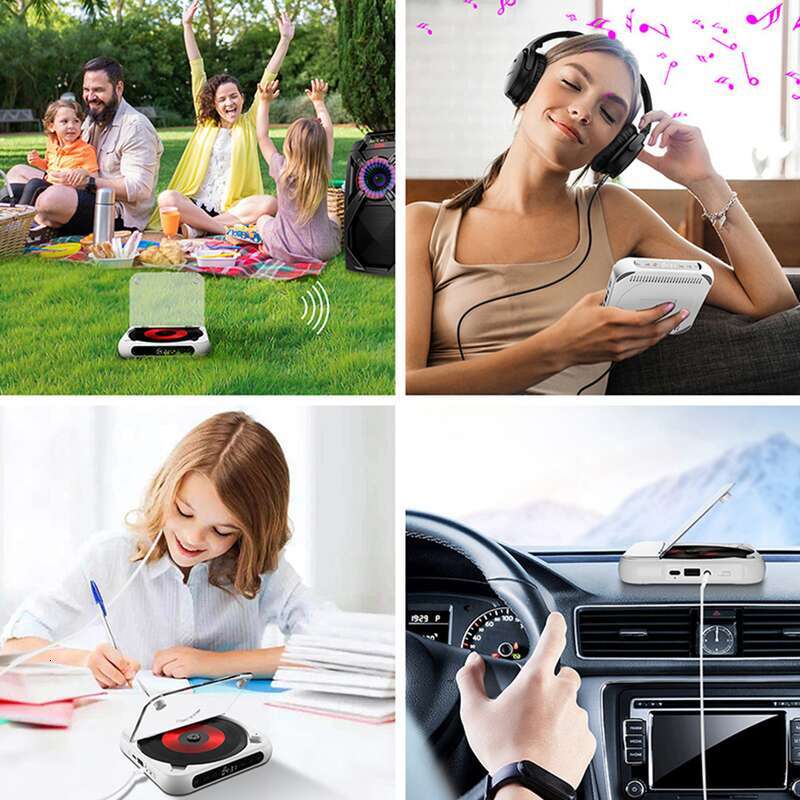 Bluetooth Compatible LCD Screen Car CD Player A B Repeat Mah Battery Gift For Friend Family Student