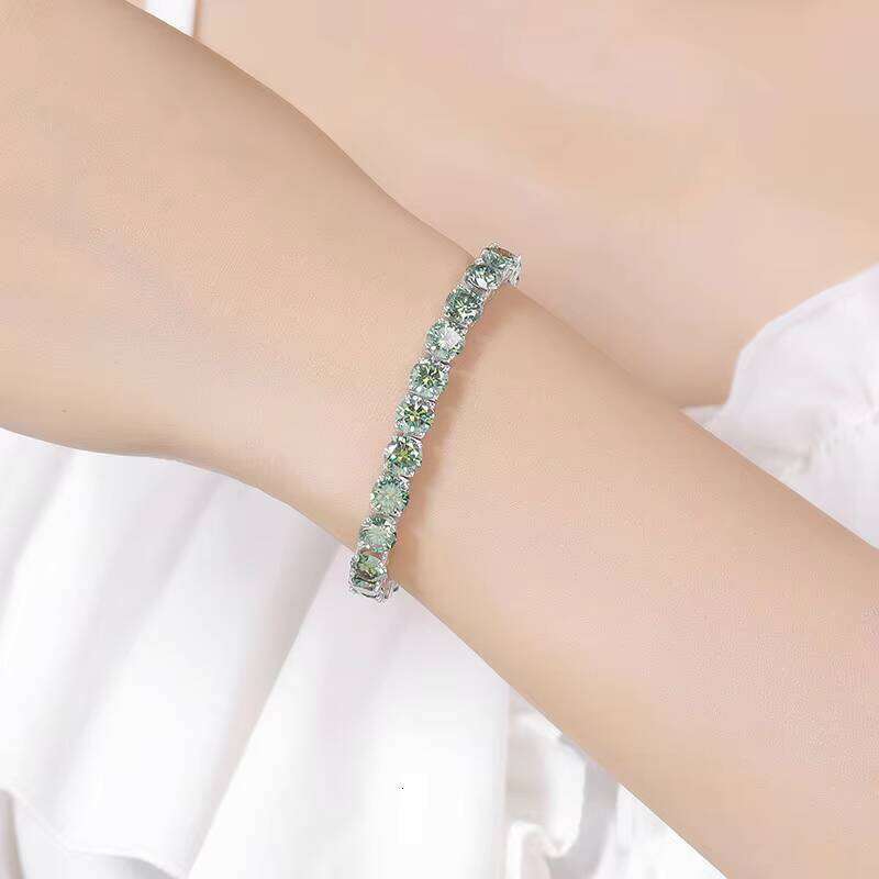 S Sier Green Dia Tennis Bracelet Both Men Women's Factory Wholesale Elegant Moissanite Bracelets Bangles