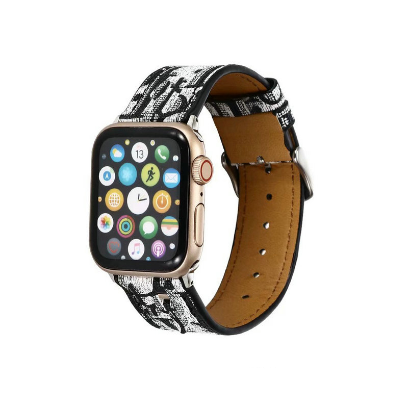 2025 Luxury Leather Brand Apple Watch Letter D Strap Suitable for 38/40/41/42/44/45/46/49mm Leather Hand sewn Material Black/Grey/Blue/Red Classic Fas