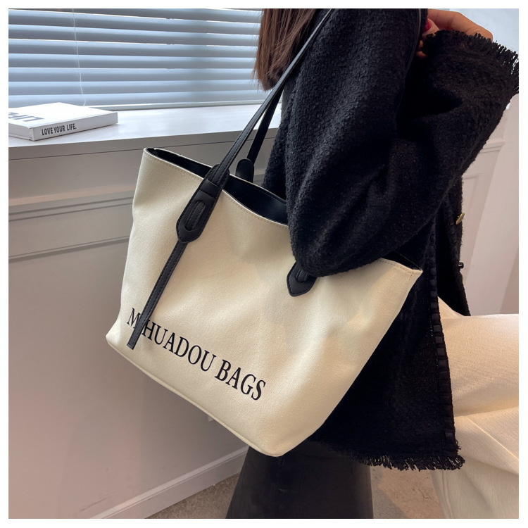 Free shipping designer High-end Canvas Bag for Women Autumn New Trendy European and American Fashion Tote Bag Large Capacity Versatile Casual Shoulder