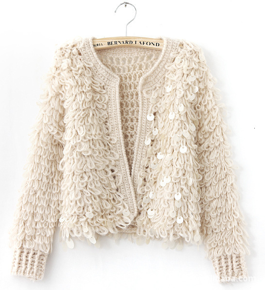 2025 autumn and winter design new women's sequined mohair designer short knitted cardigan sweater top