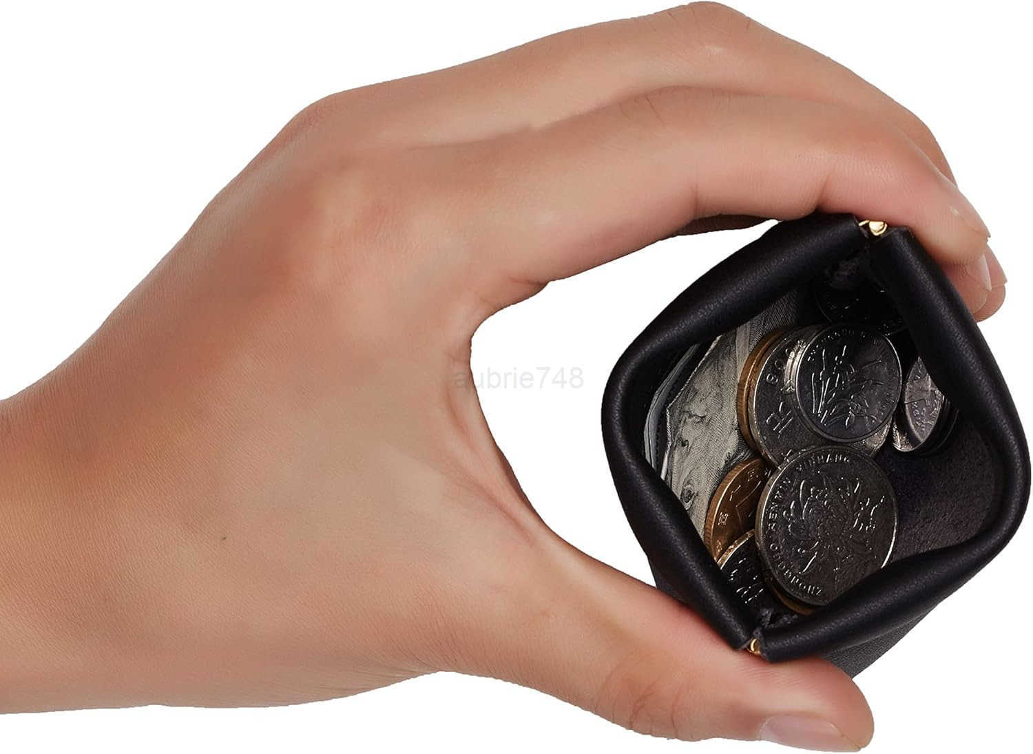 Leather Squeeze Coin Purse Pouch Change Holder For Men WomenZ250910