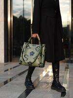 Women's Fashionable Floral Emed Set, Including Large Capacity Handbag & Crossbody Bag, Trendy Versatile Daily Commuting Bag Set