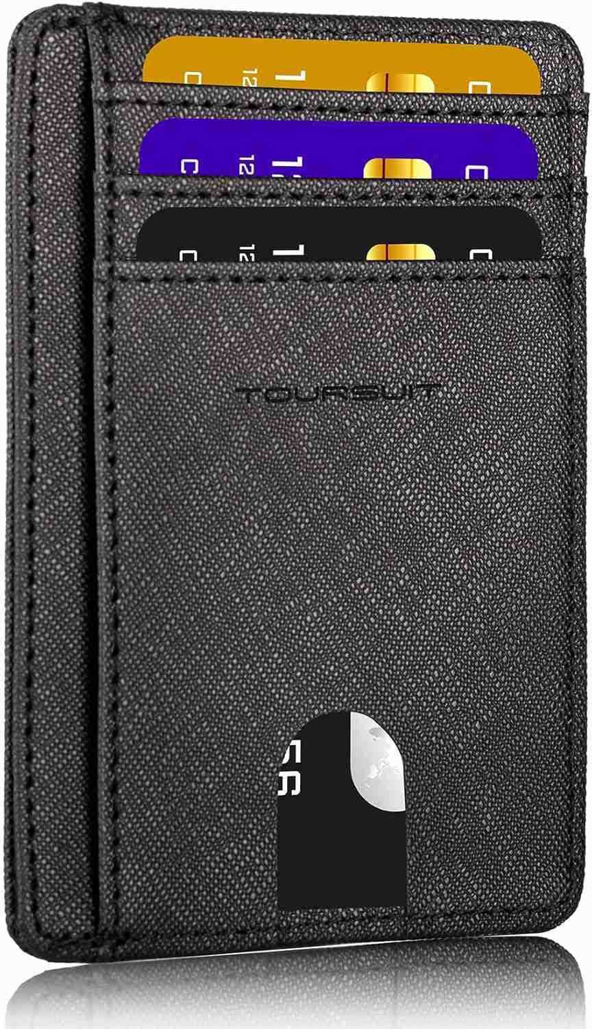 Travel Minimalist Slim Front Pocket Wallet for Men Women RFID Blocking CARD Holder Case Cross BlackZ250910