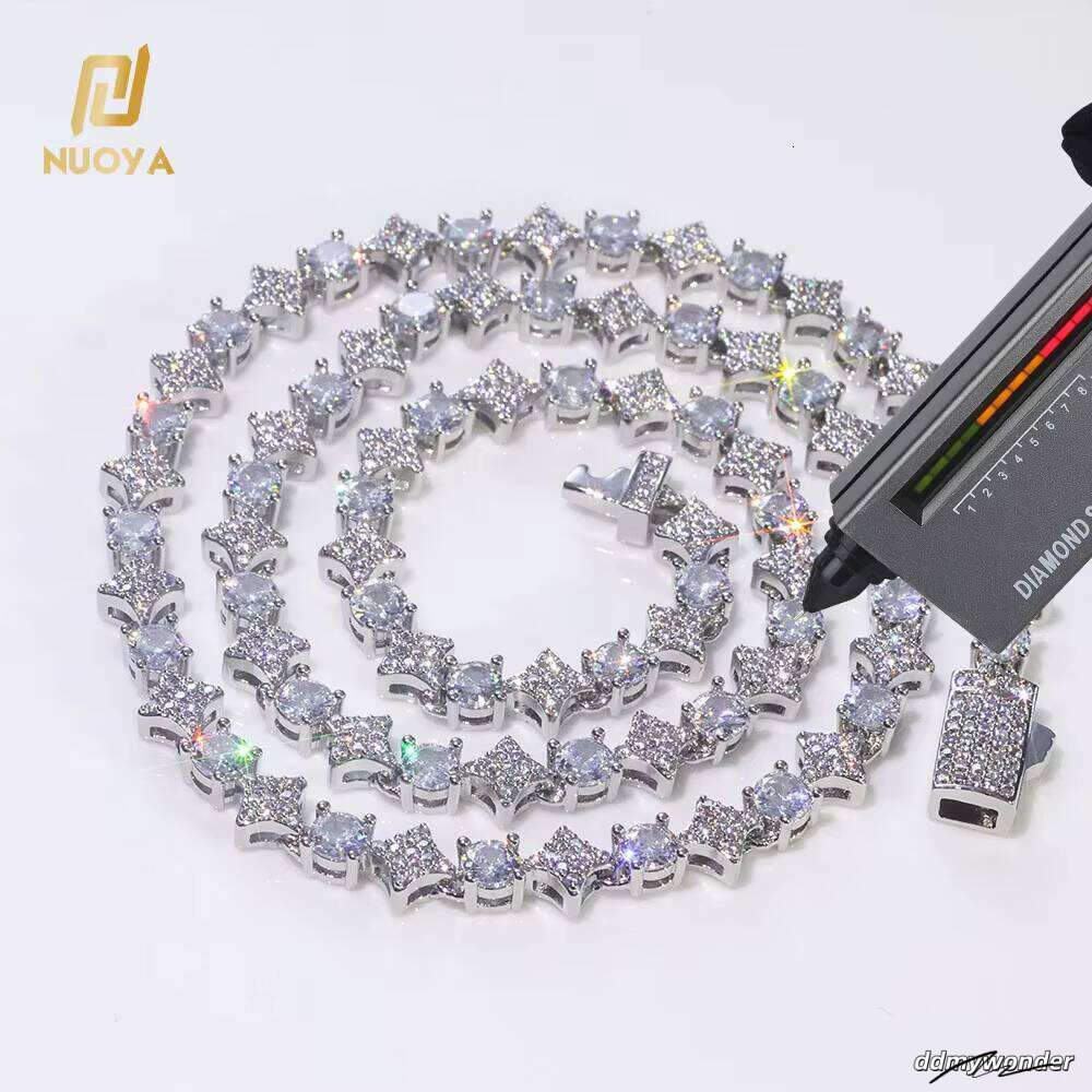 Star Design Round Cut Simulated Dia 6Mm Sterling Sier Tennis Chain - Sparkling Jewelry For Women ddmywonder ddmywonder ddmywonder