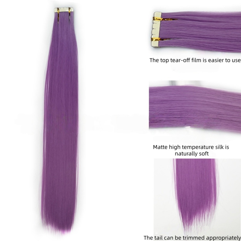 Chemical fiber film hair extension Color long straight hair