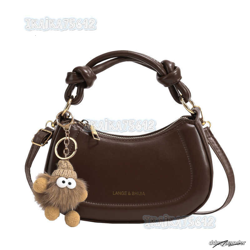 Trendy Fashion Versatile Popular Solid Color Knotted Handbag 2023 Autumn Winter New Style Crossbody Bag For Women H250806